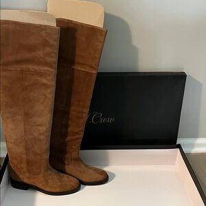NIB J. Crew Tan Suede over the knee boots size 7